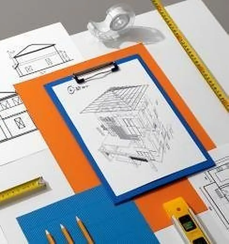 Planos y bocetos de diseño arquitectónico